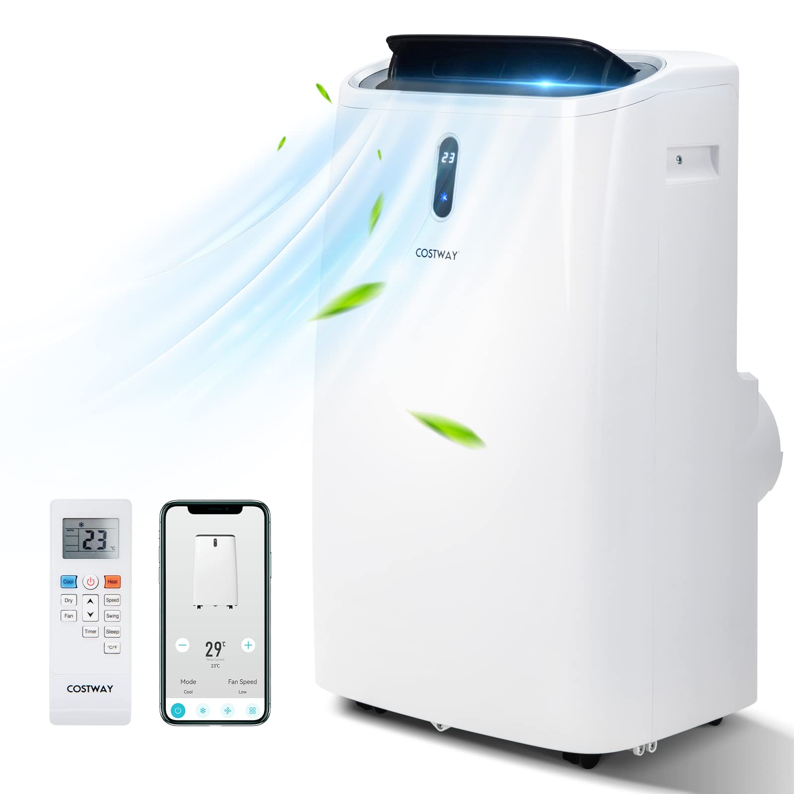 12000 BTU Portable Air Conditioner with Cooling, Heating, Dehumidifier & Fan Functions