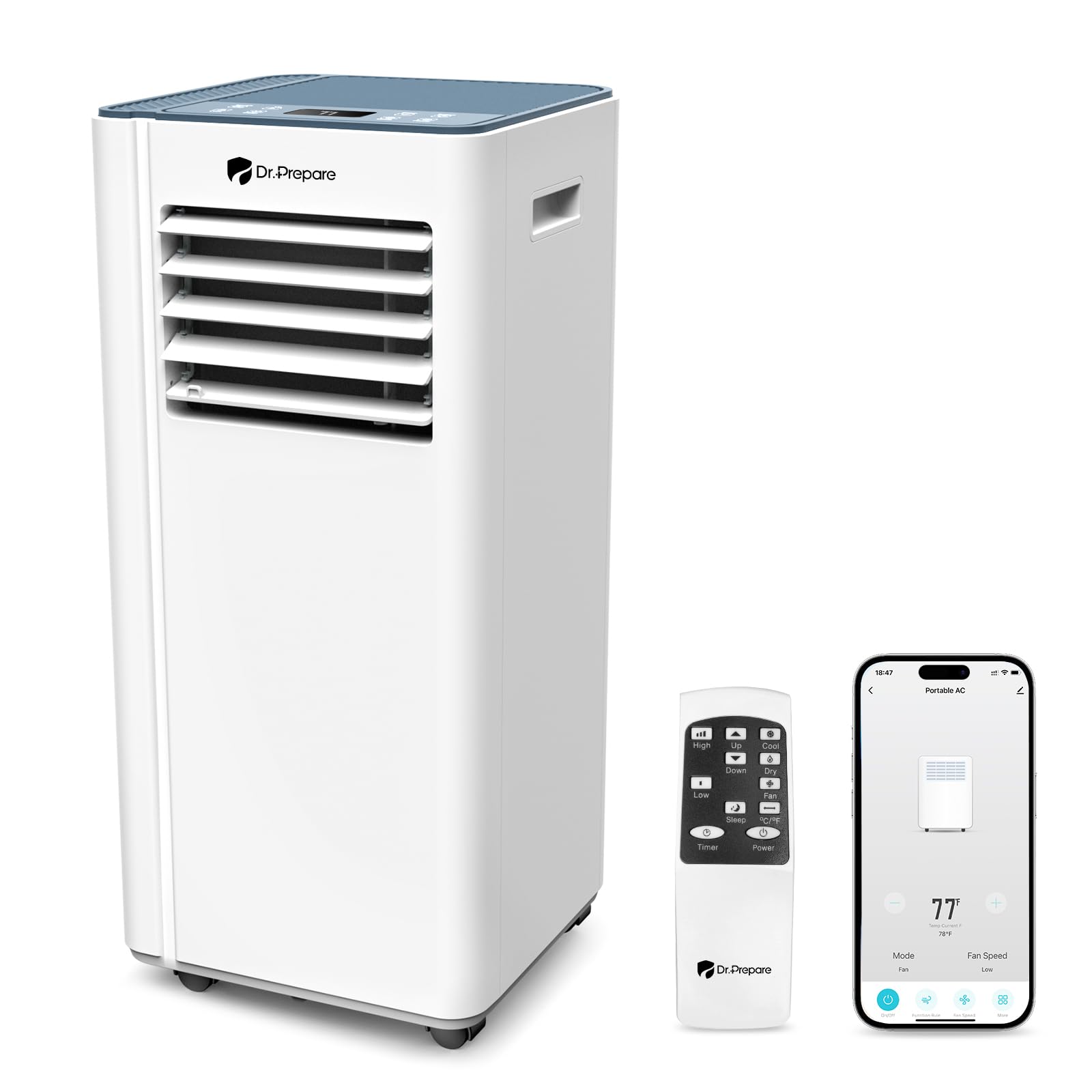 DR.PREPARE Portable Air Conditioner, Fast Cooling for Home