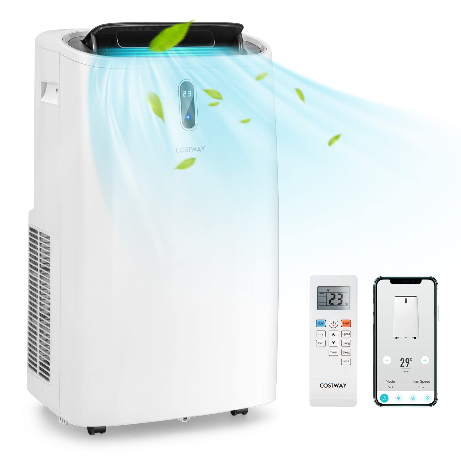 12000 BTU Portable Air Conditioner with Cooling, Heating, Dehumidifier & Fan Functions