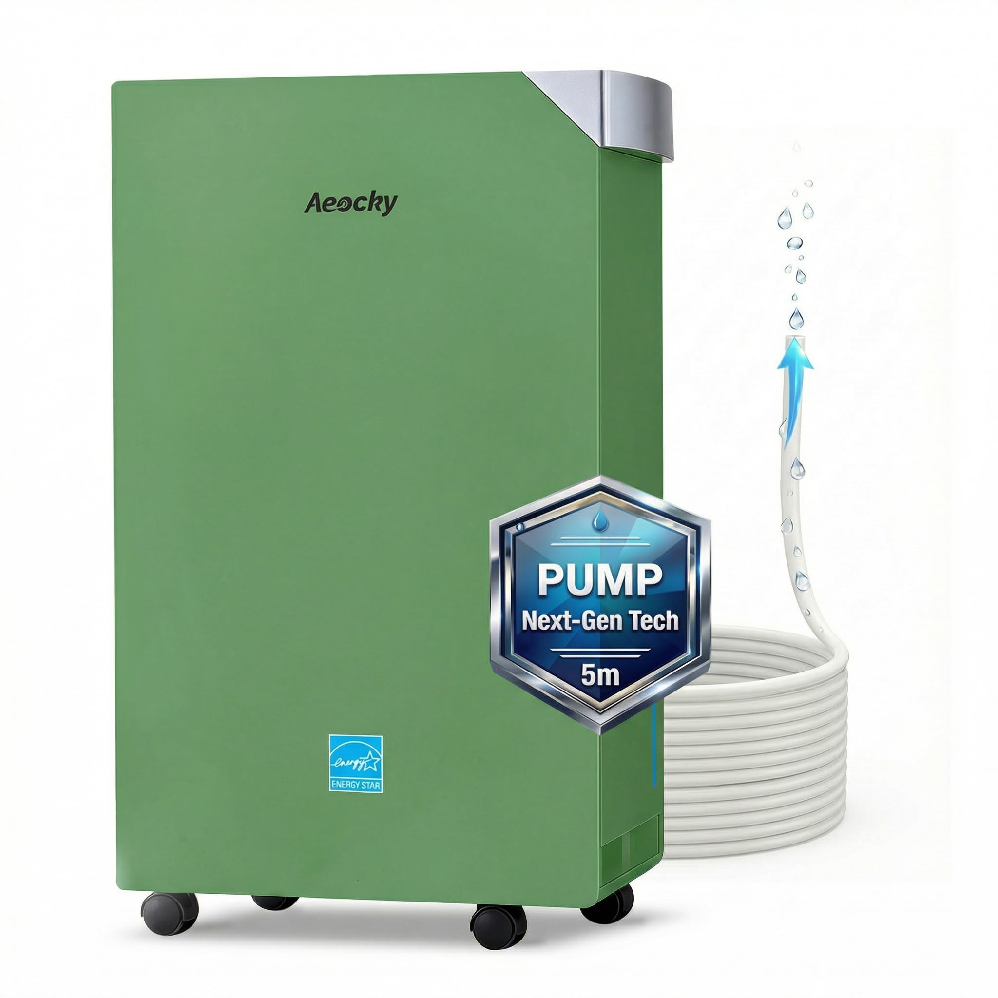80 Pint Smart Dehumidifier with Pump & Drain Hose for Large Rooms up to 4500 Sq Ft