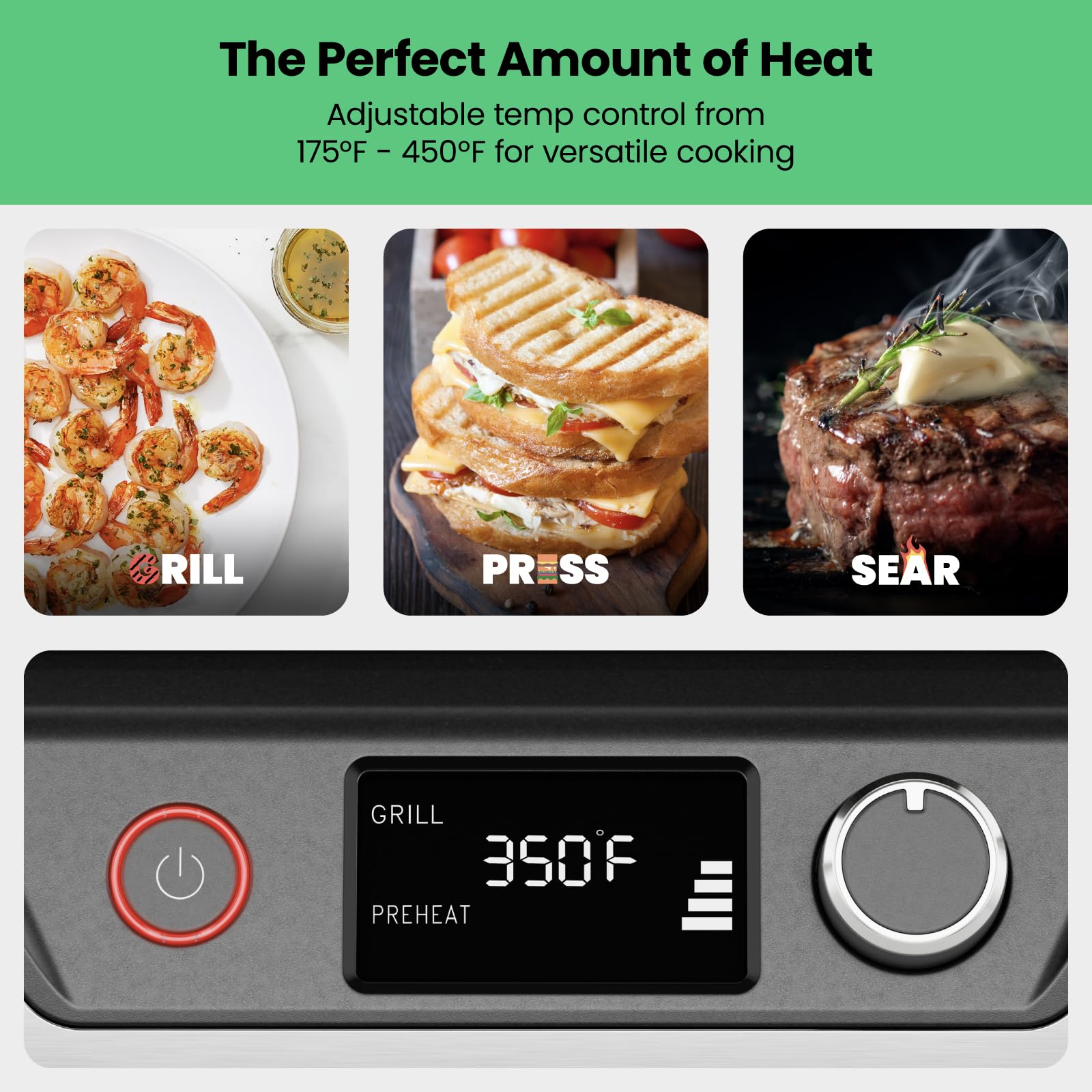 5-in-1 Digital Panini Press Grill & Sandwich Maker with Reversible Grill Plates