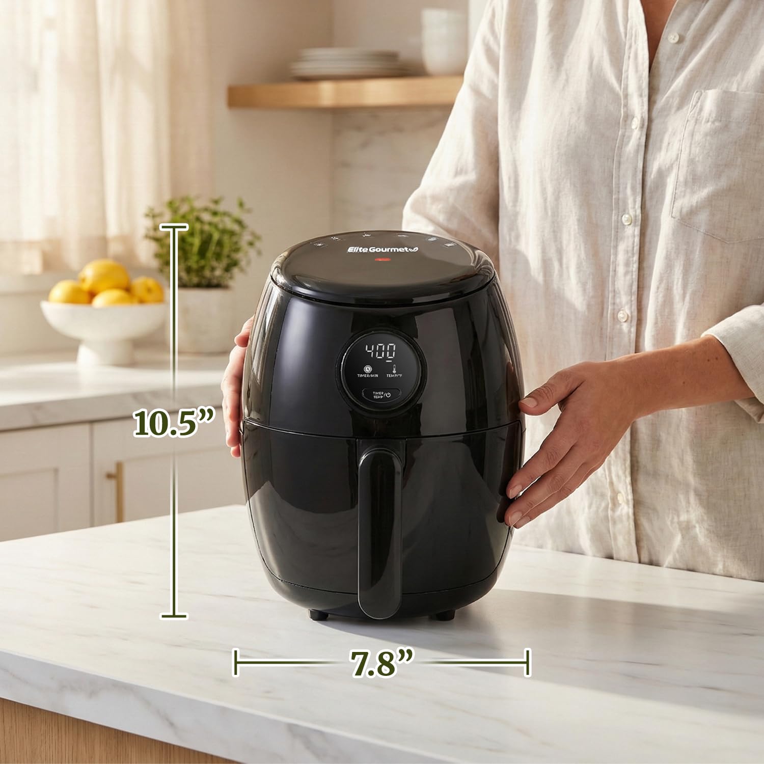 Compact Programmable Air Fryer with Timer & Temperature Control, Oil-Free Cooker