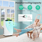 12000 BTU Portable Air Conditioner with Cooling, Heating, Dehumidifier & Fan Functions