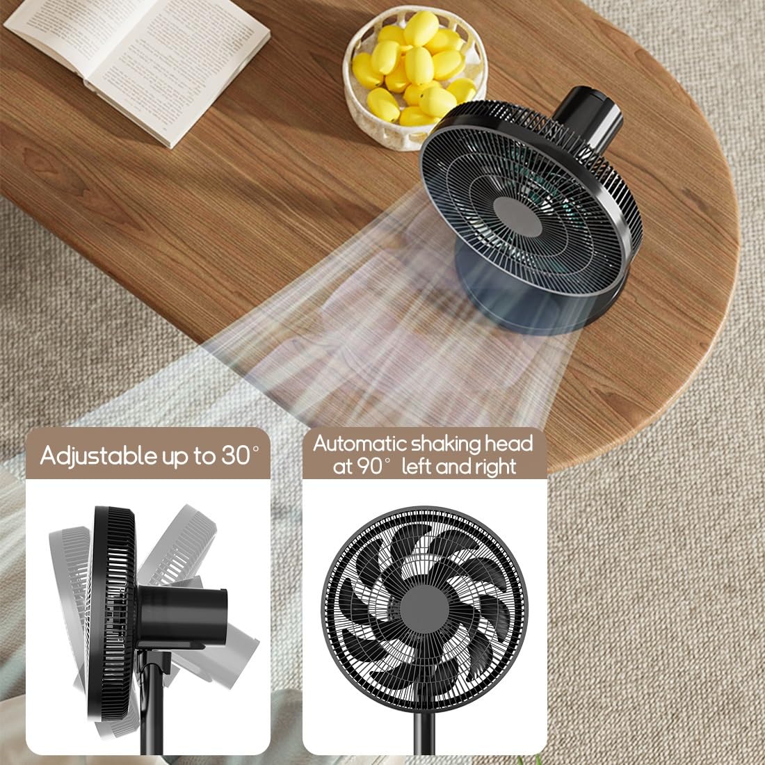 15-Inch Oscillating Desk Fan with 3 Speeds & Adjustable Airflow for Home & Office
