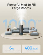 16L Smart Cool Mist Humidifier for Large Rooms with App Control, Top Fill & RGB Light