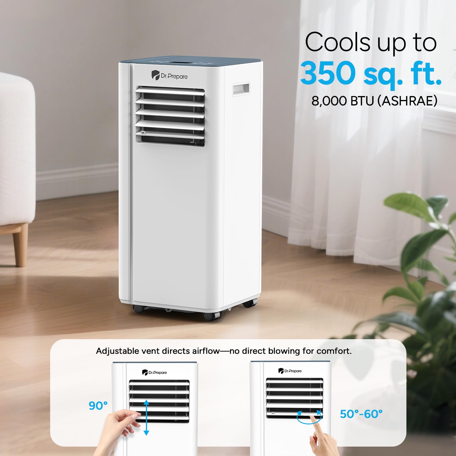 DR.PREPARE Portable Air Conditioner, Fast Cooling for Home