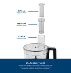 12-Cup Food Processor with 3 Feed Tubes, Stainless Steel Accessories & 3-Speed Motor
