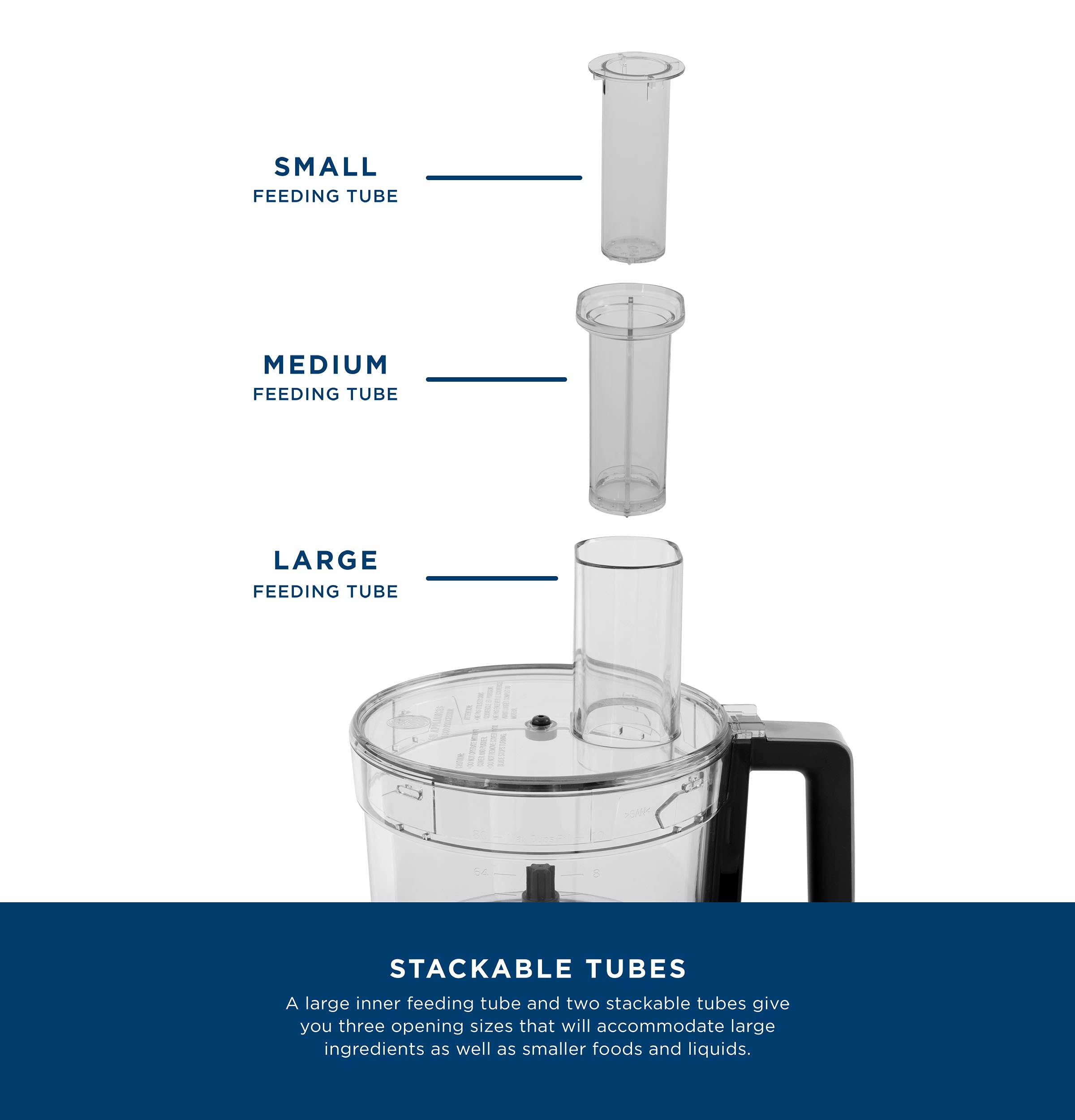 12-Cup Food Processor with 3 Feed Tubes, Stainless Steel Accessories & 3-Speed Motor