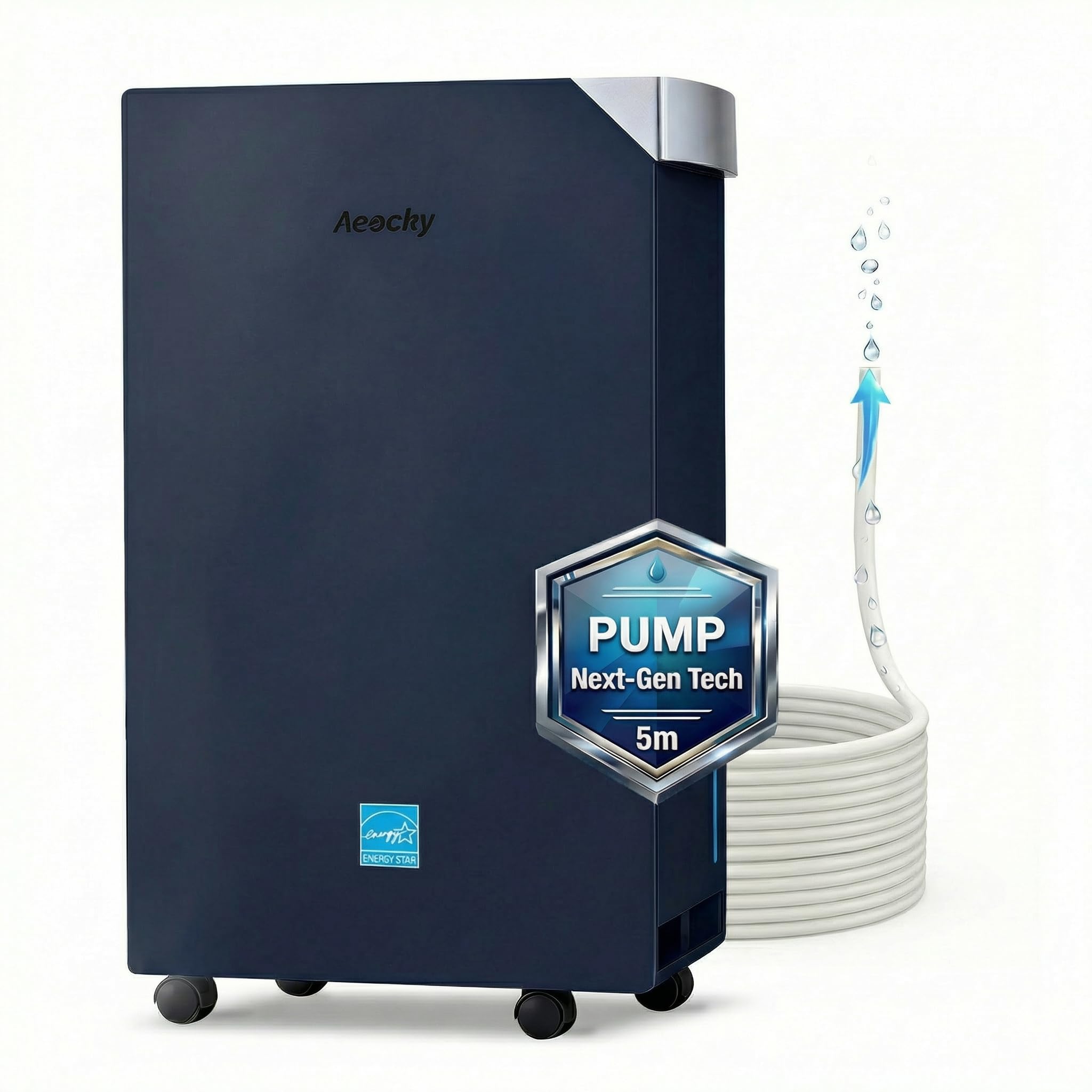 80 Pint Smart Dehumidifier with Pump & Drain Hose for Large Rooms up to 4500 Sq Ft