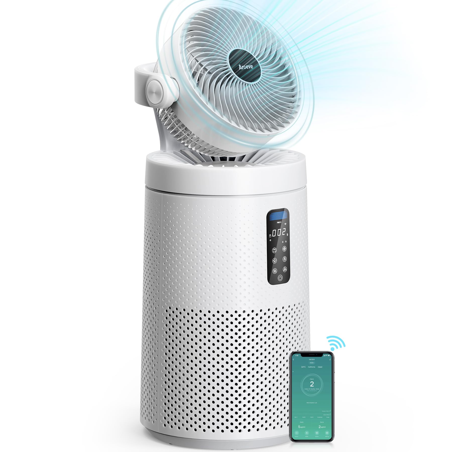 Air Purifier with Aromatherapy Function for Bedroom, Pets, Smoke & Allergens