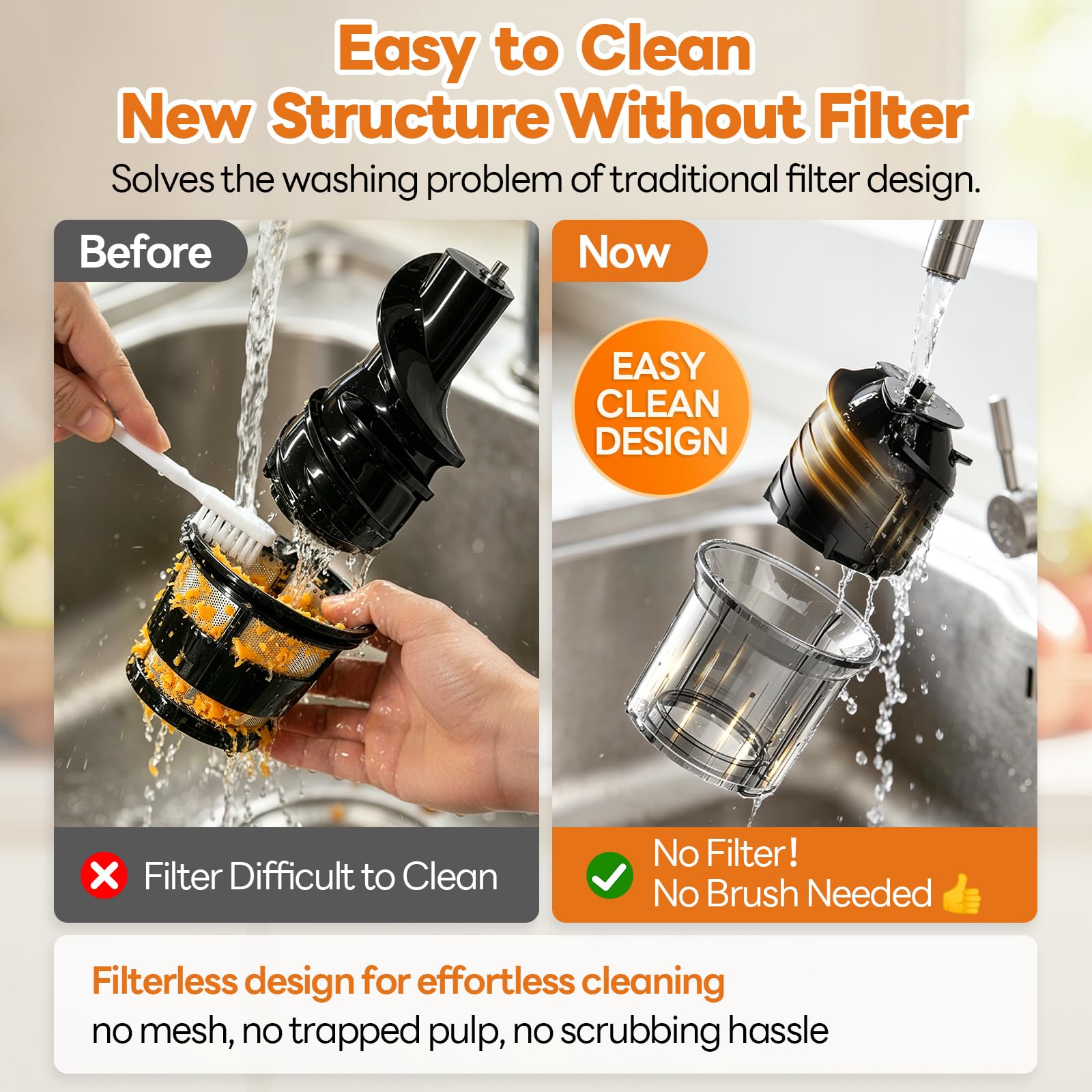 Aeitto Cold Press Juicer With 3-in-1 Juicer for Juice, Nut Milk & Sorbet