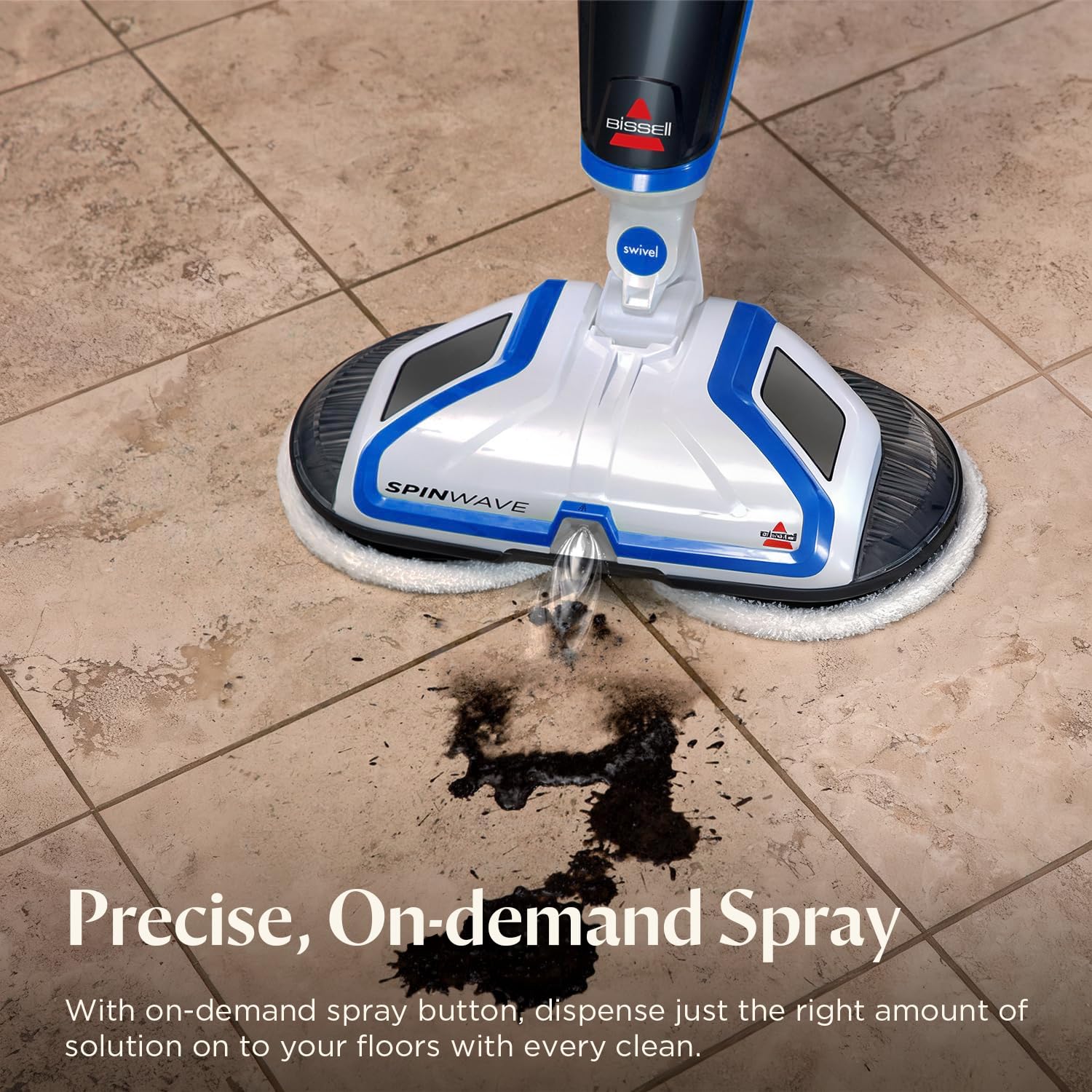 BISSELL SpinWave SmartSteam Scrubbing Steam Mop with Rotating Mop Pads