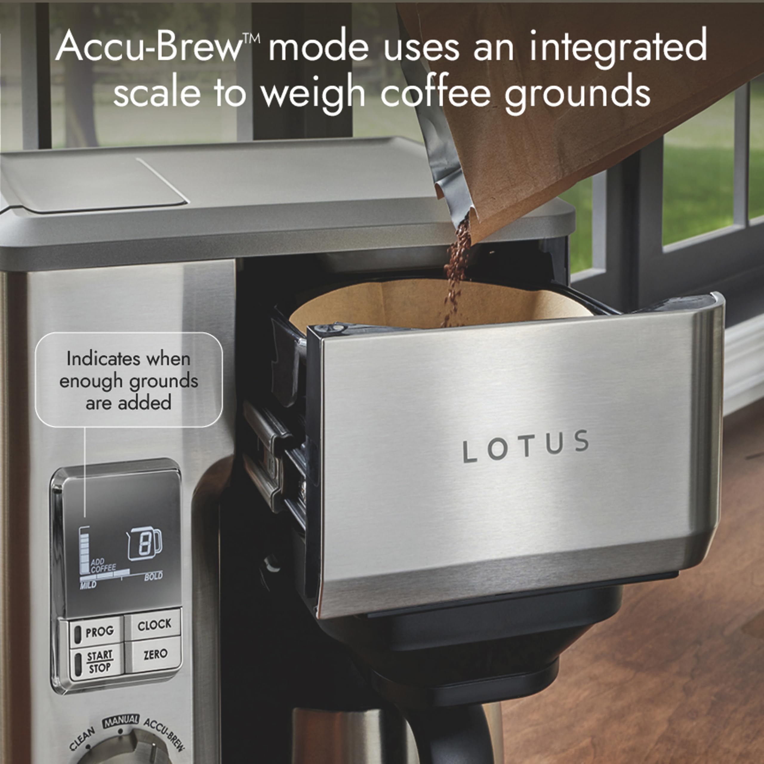 10-Cup Programmable Drip Coffee Maker with Grounds Scale 1500W Stainless Steel Professional Series