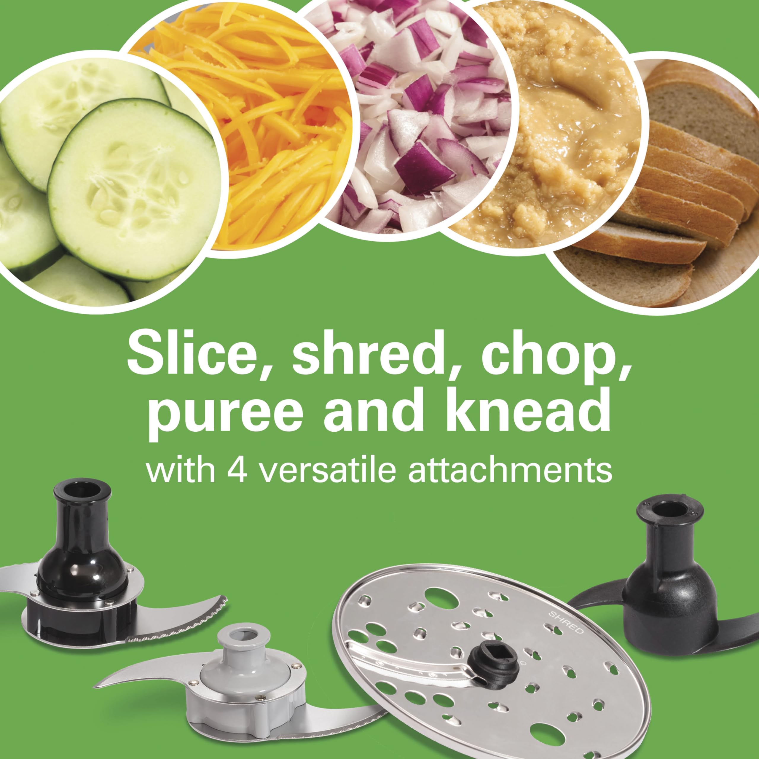 14-Cup Food Processor with Mini Bowl, Stainless Steel Blades & 3-Speed Motor