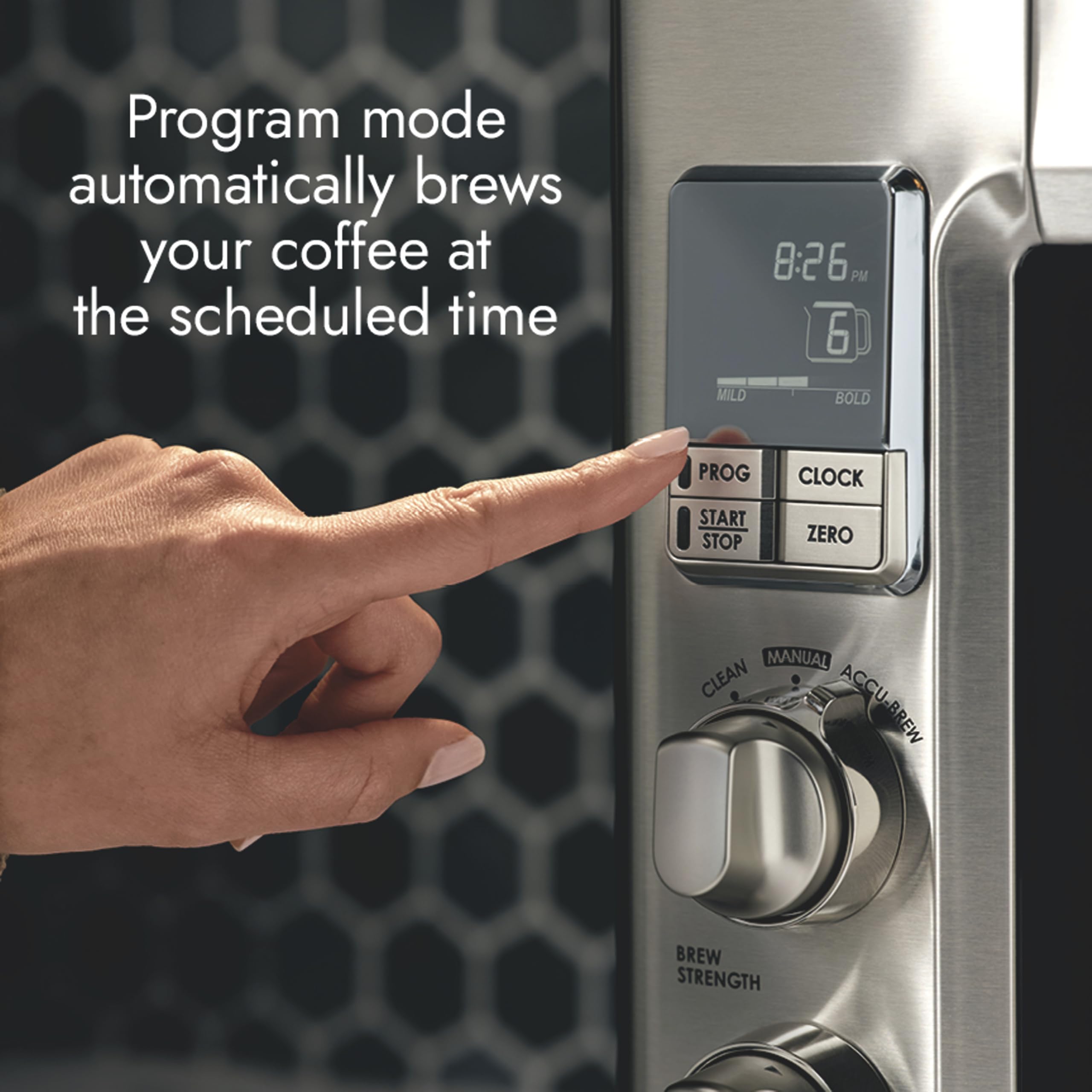 10-Cup Programmable Drip Coffee Maker with Grounds Scale 1500W Stainless Steel Professional Series