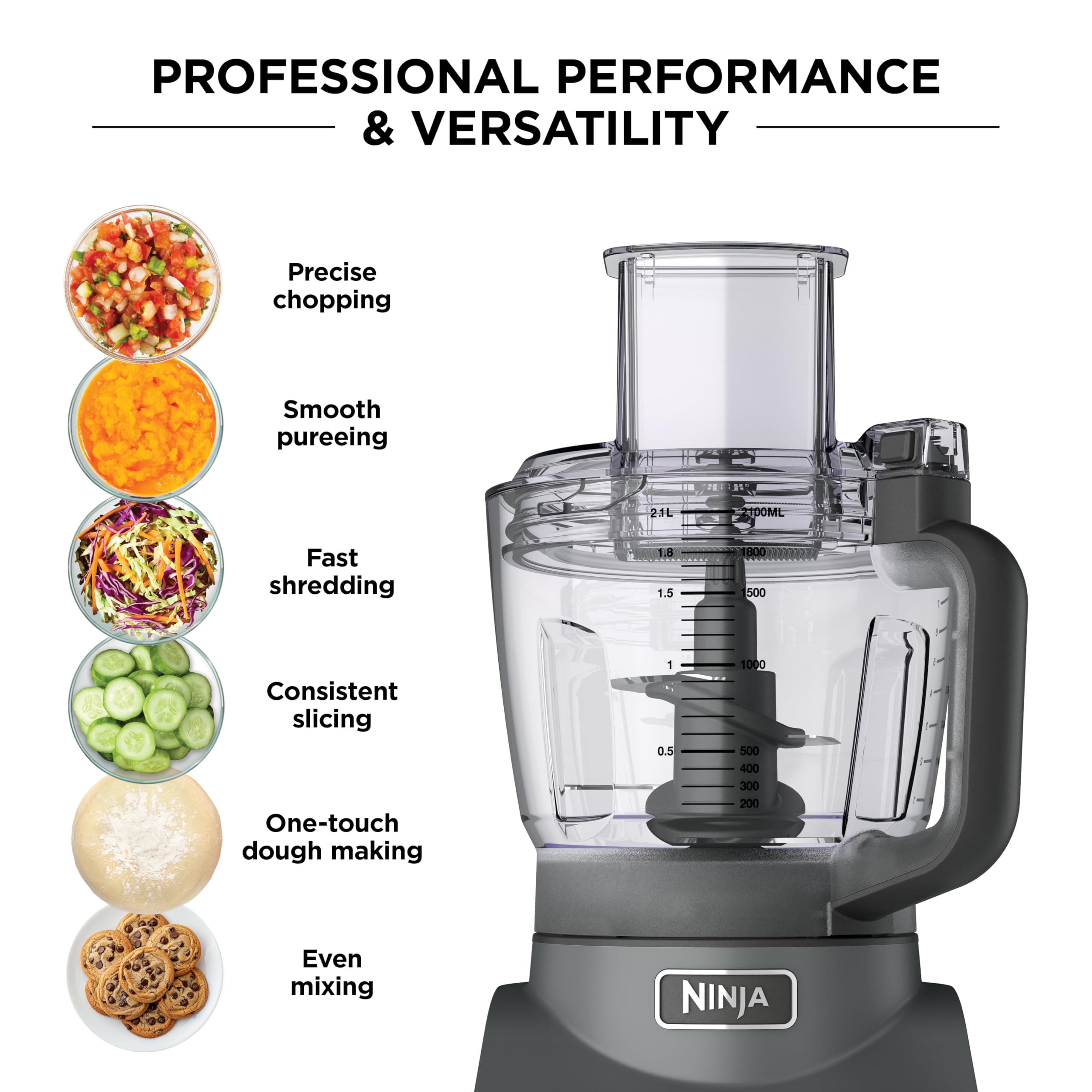 9-Cup Food Processor with Chopping, Slicing, Puree & Dough Functions