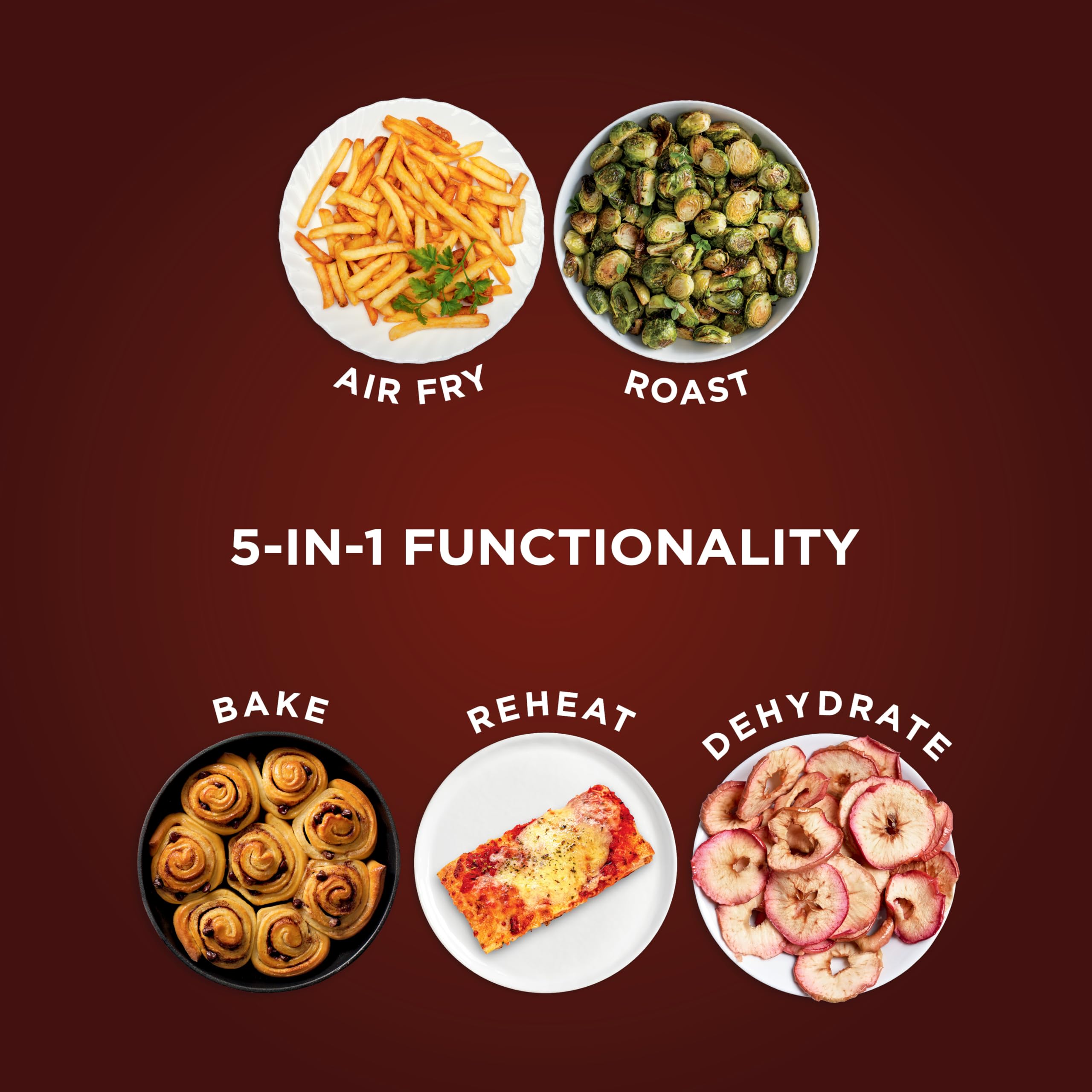 5.5QT Air Fryer with Crisp, Roast, Bake, Reheat & Dehydrate Functions