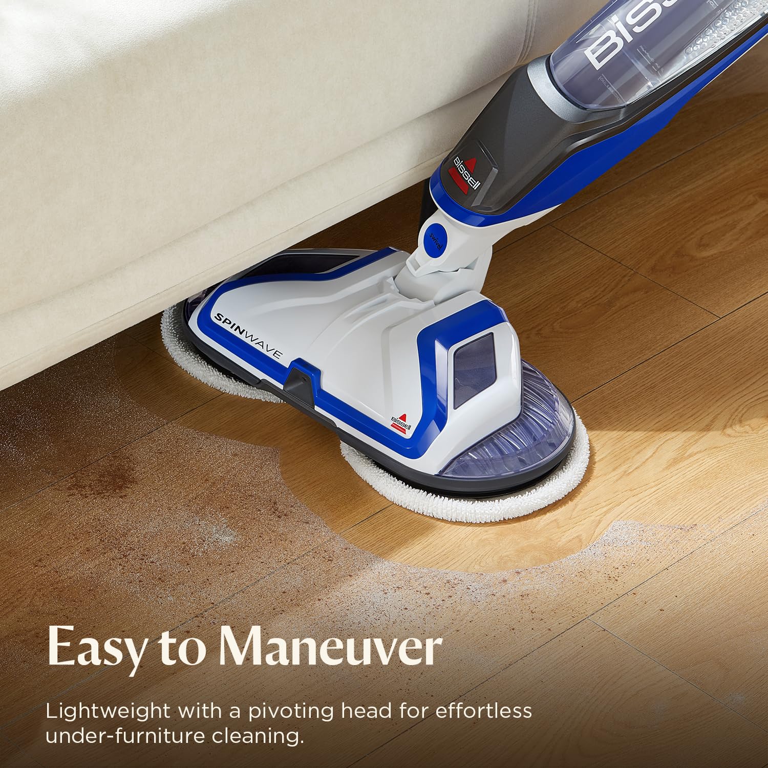 BISSELL SpinWave SmartSteam Scrubbing Steam Mop with Rotating Mop Pads