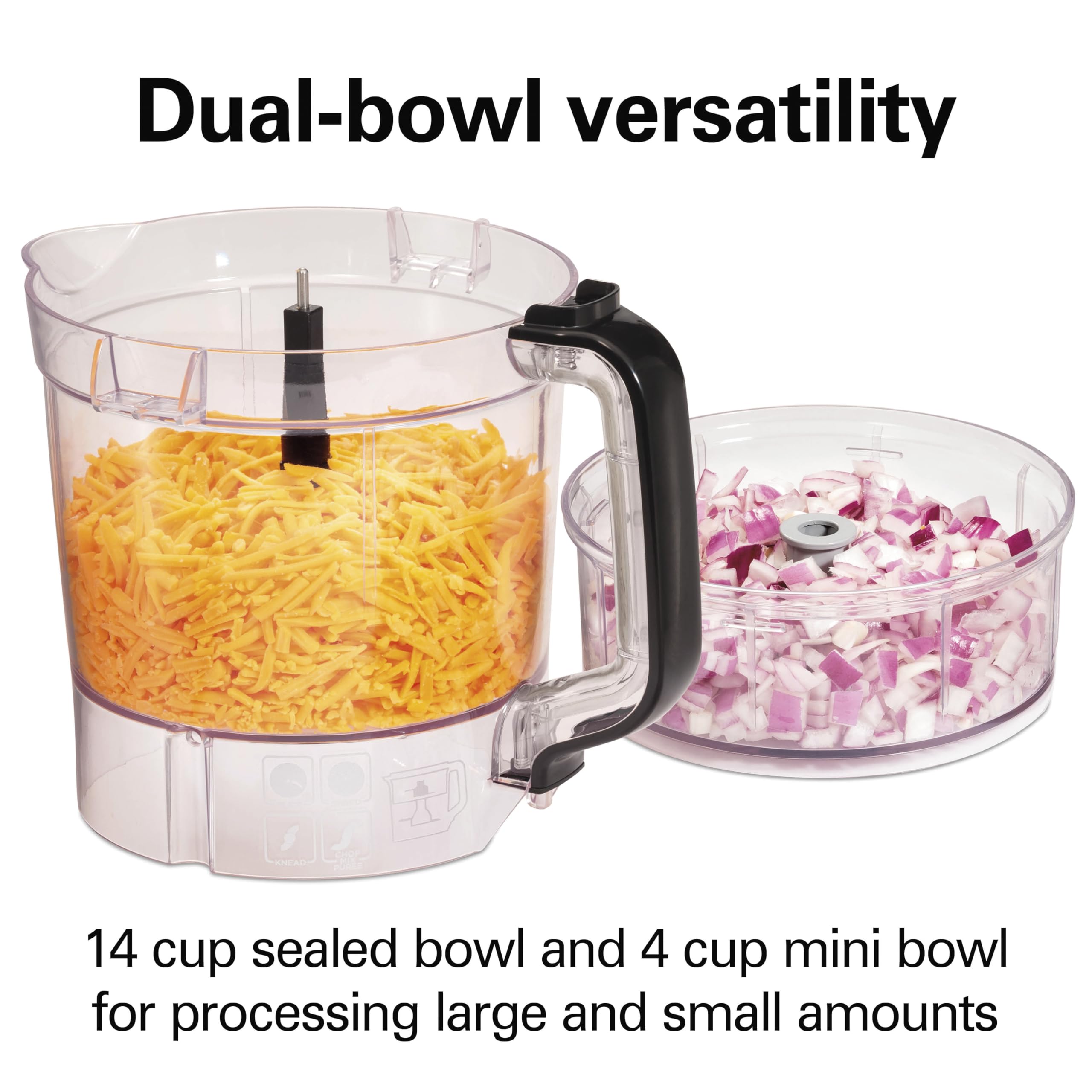 14-Cup Food Processor with Mini Bowl, Stainless Steel Blades & 3-Speed Motor