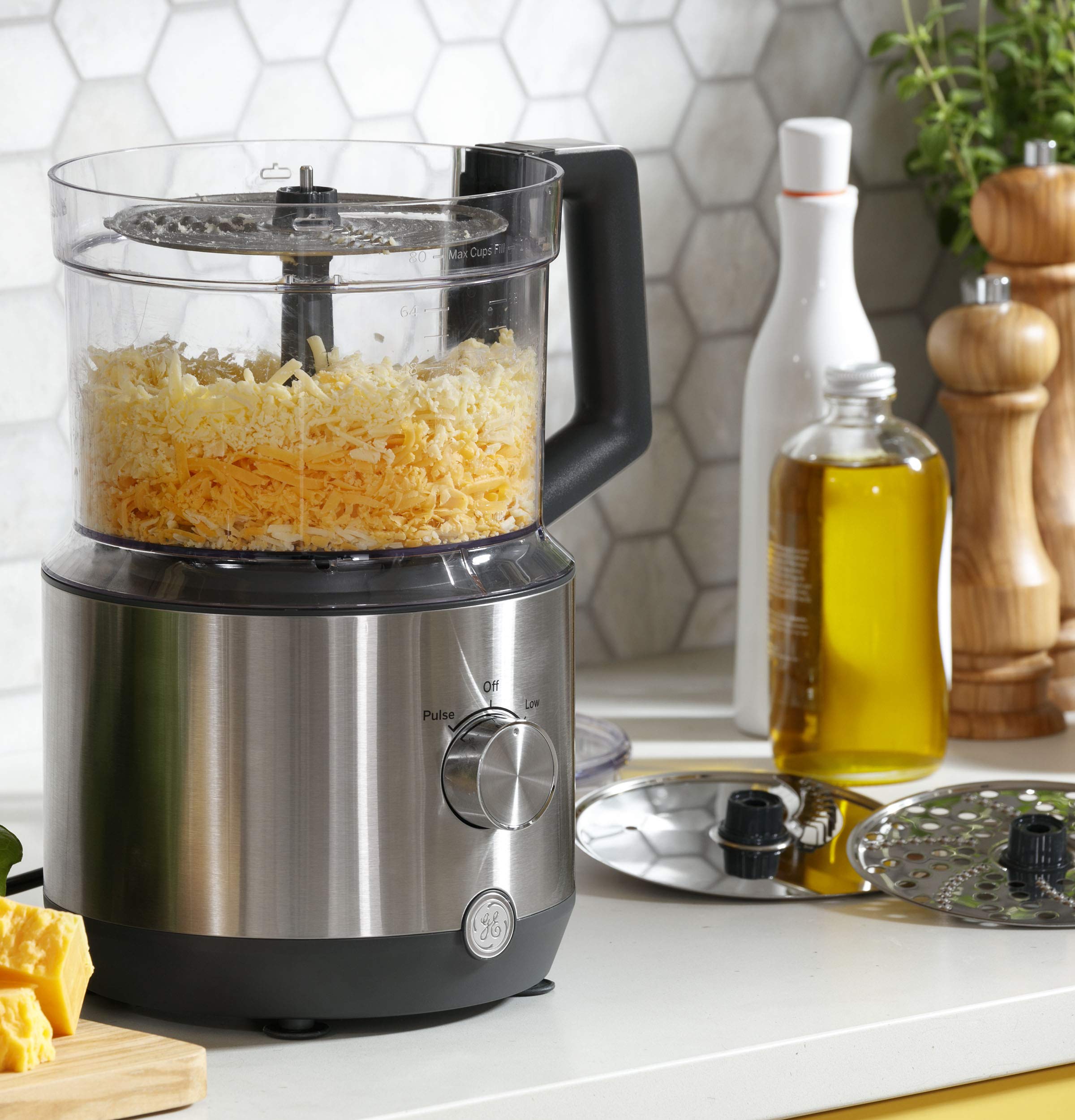 12-Cup Food Processor with 3 Feed Tubes, Stainless Steel Accessories & 3-Speed Motor